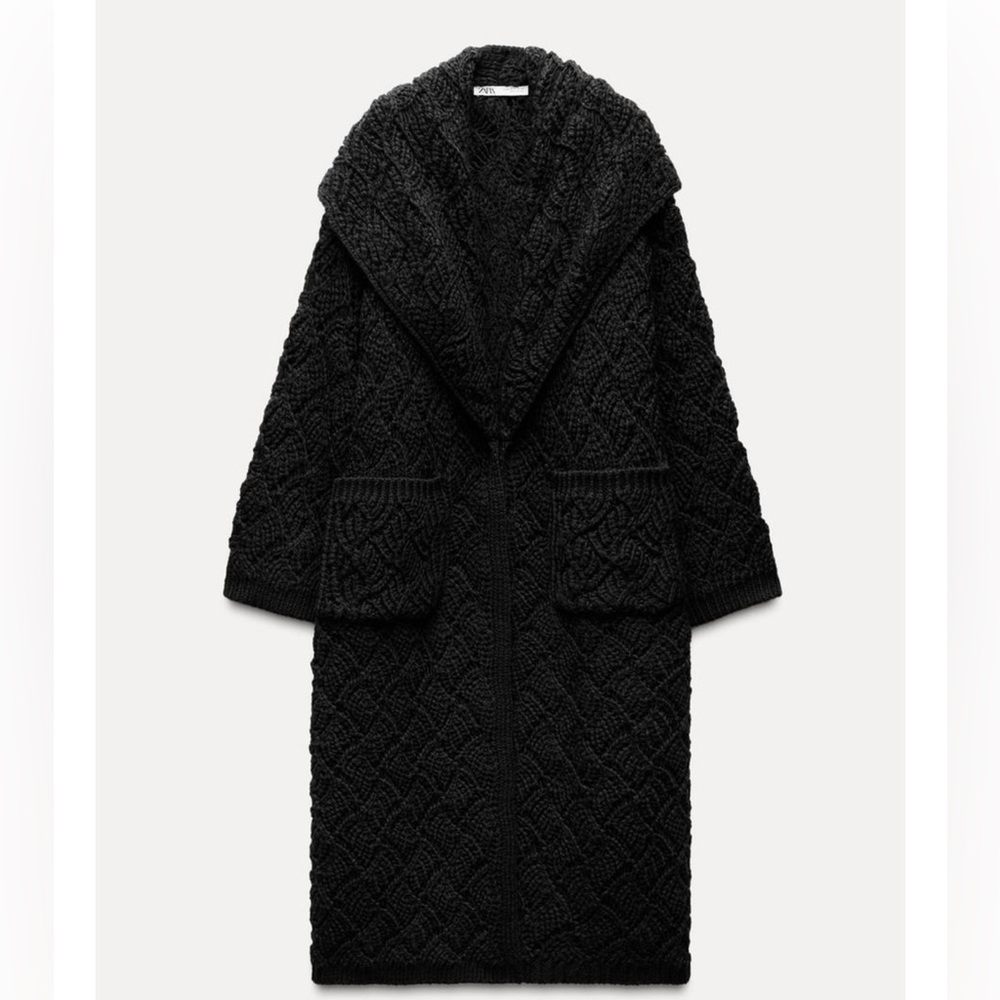 Zara Long Open Knit Cardigan